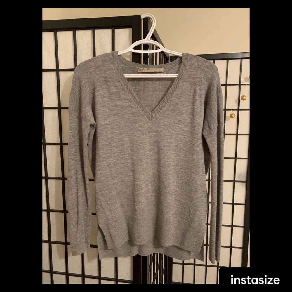 Allsaints gray wool sweater
